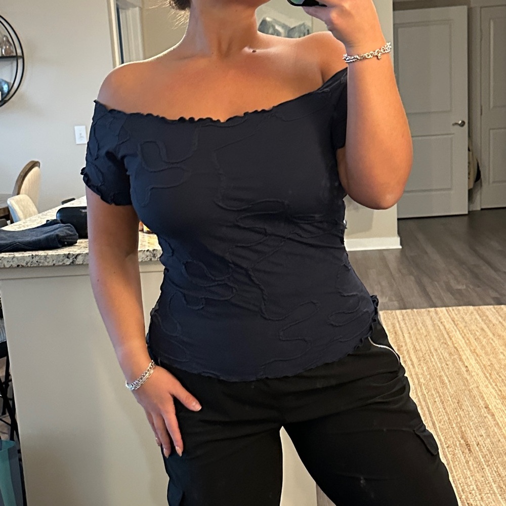 NWOT Haystacks Off Shoulder Short Sleeve Top